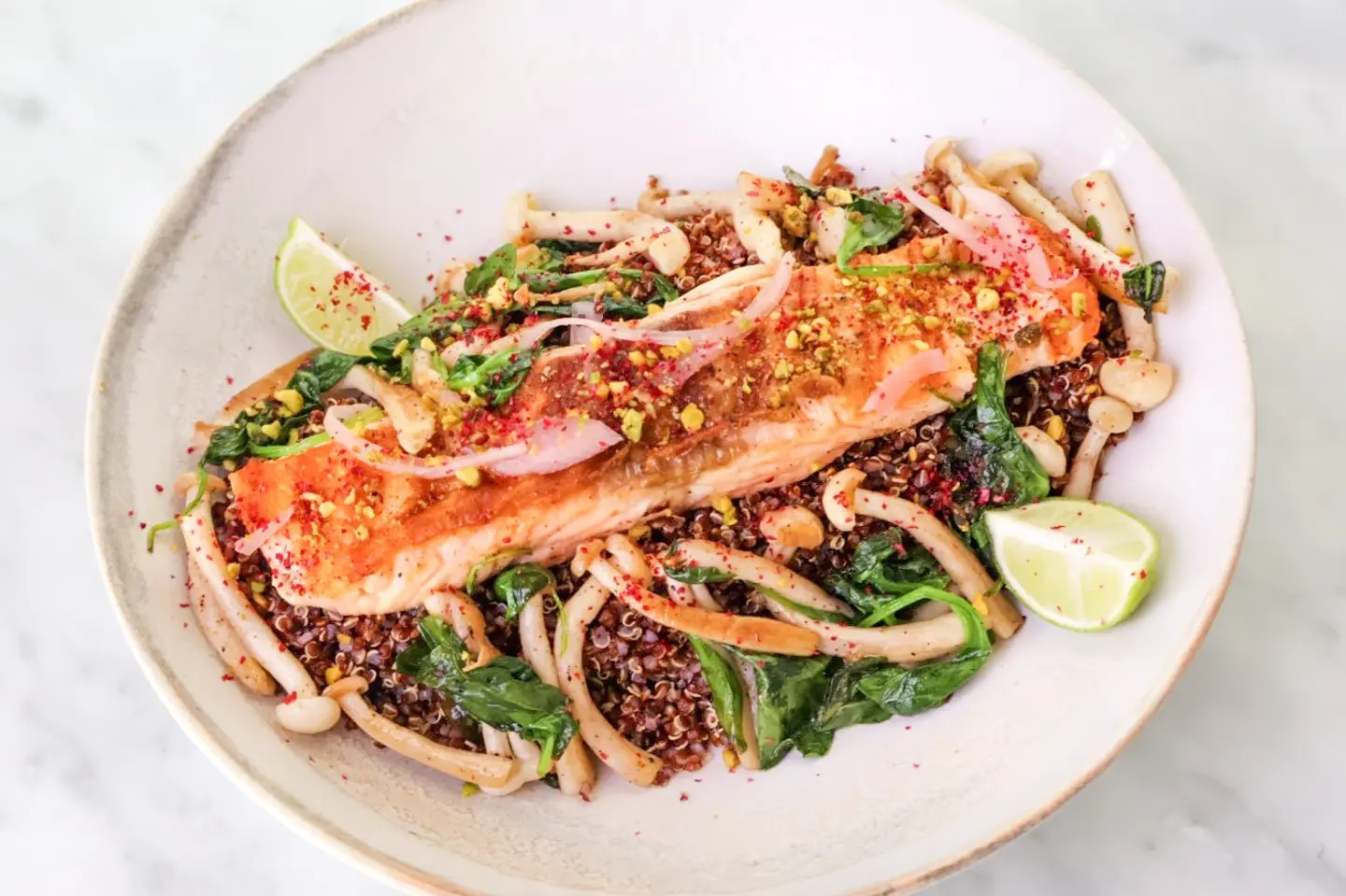 Grilled Salmon On A Bed Of Quinoa