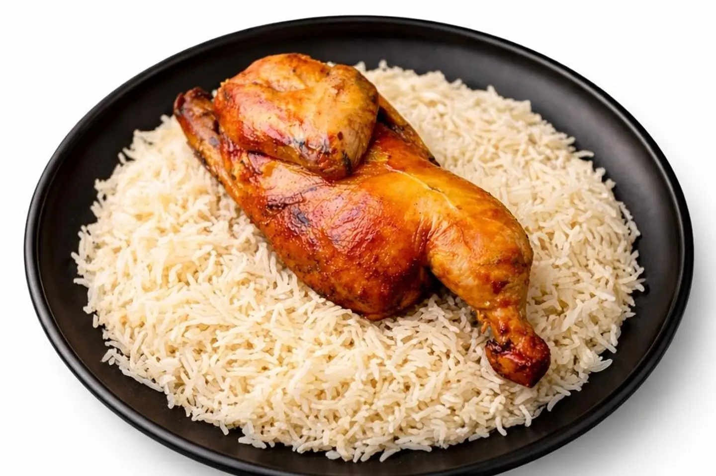 نصف حبة دجاج مندي بالمرخ رز ابيض