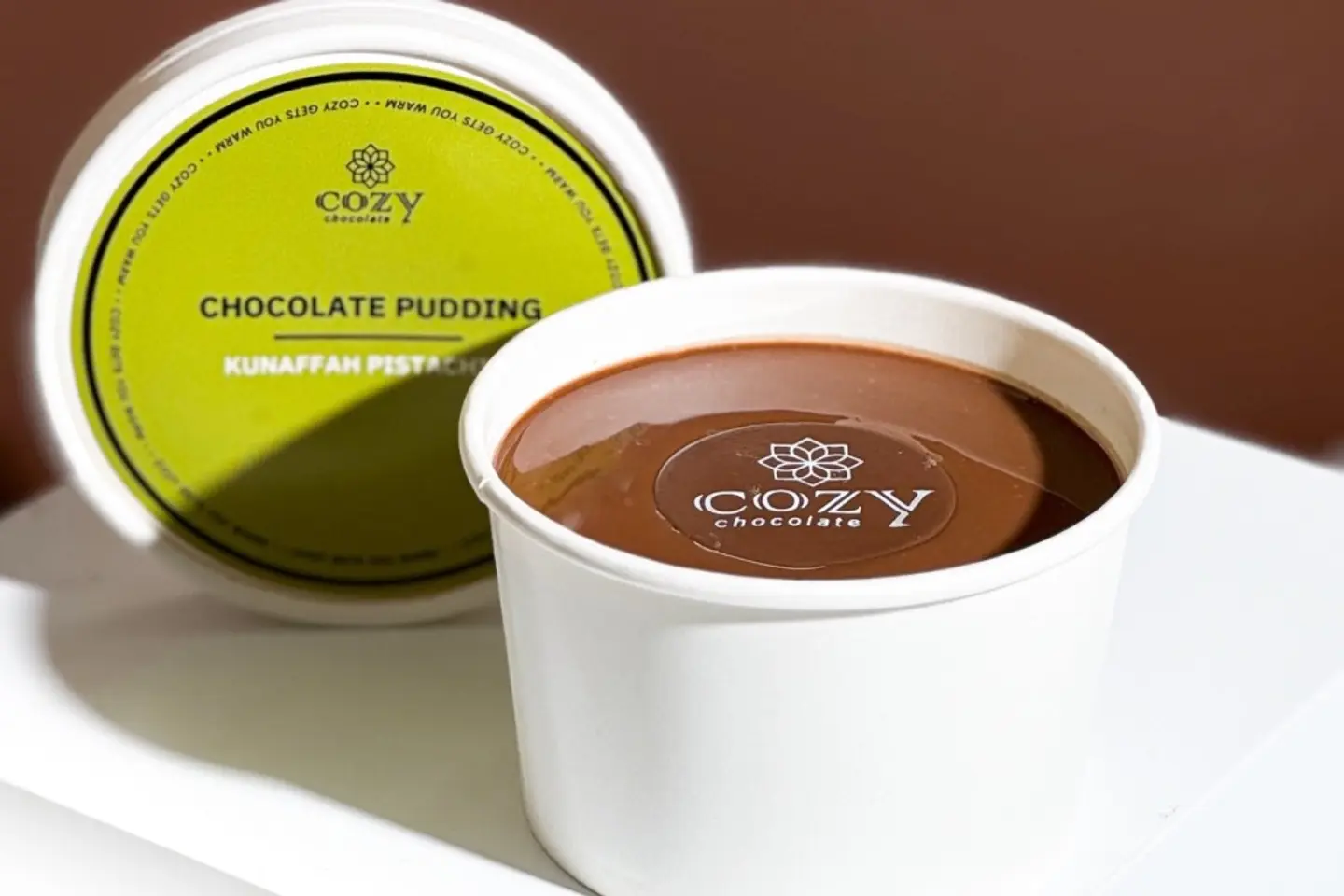 Chocolate Kunaffa Pistachio Pudding