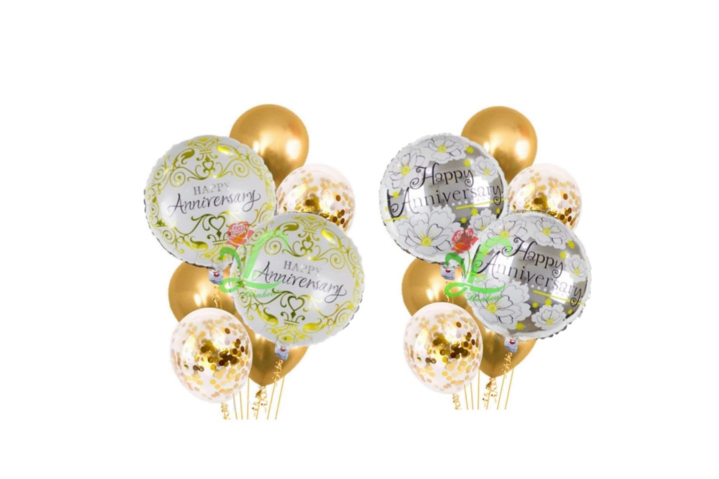 Gold Wedding Anniversary Balloon - Silver