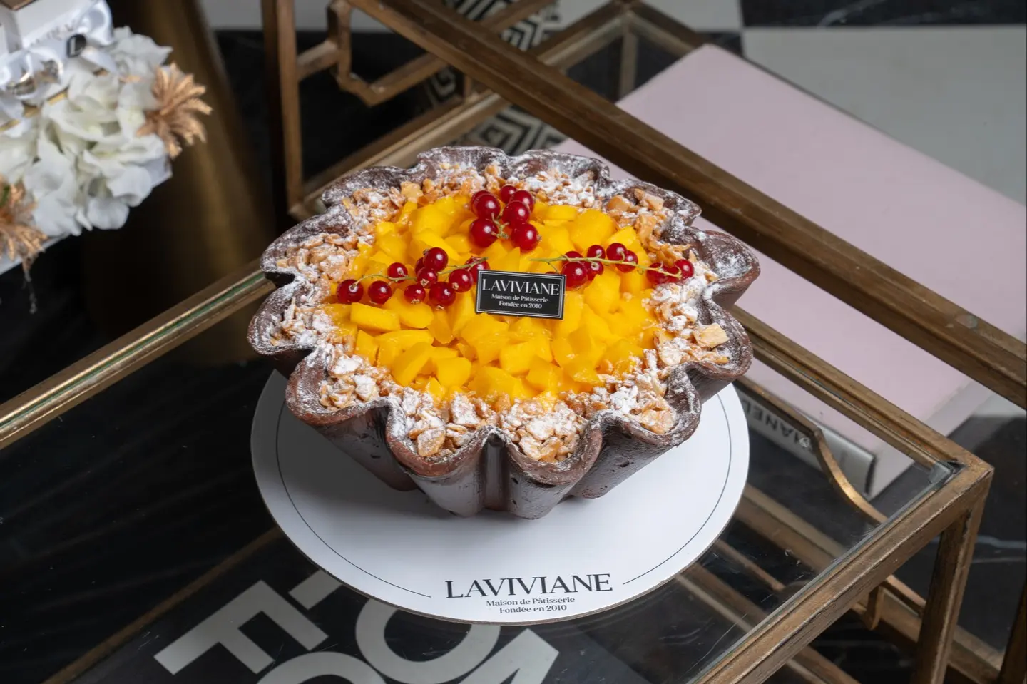 Mango Cream Brûlée Cake