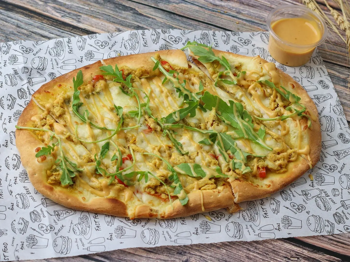 Chicken Fajita With Arugula And Sauce