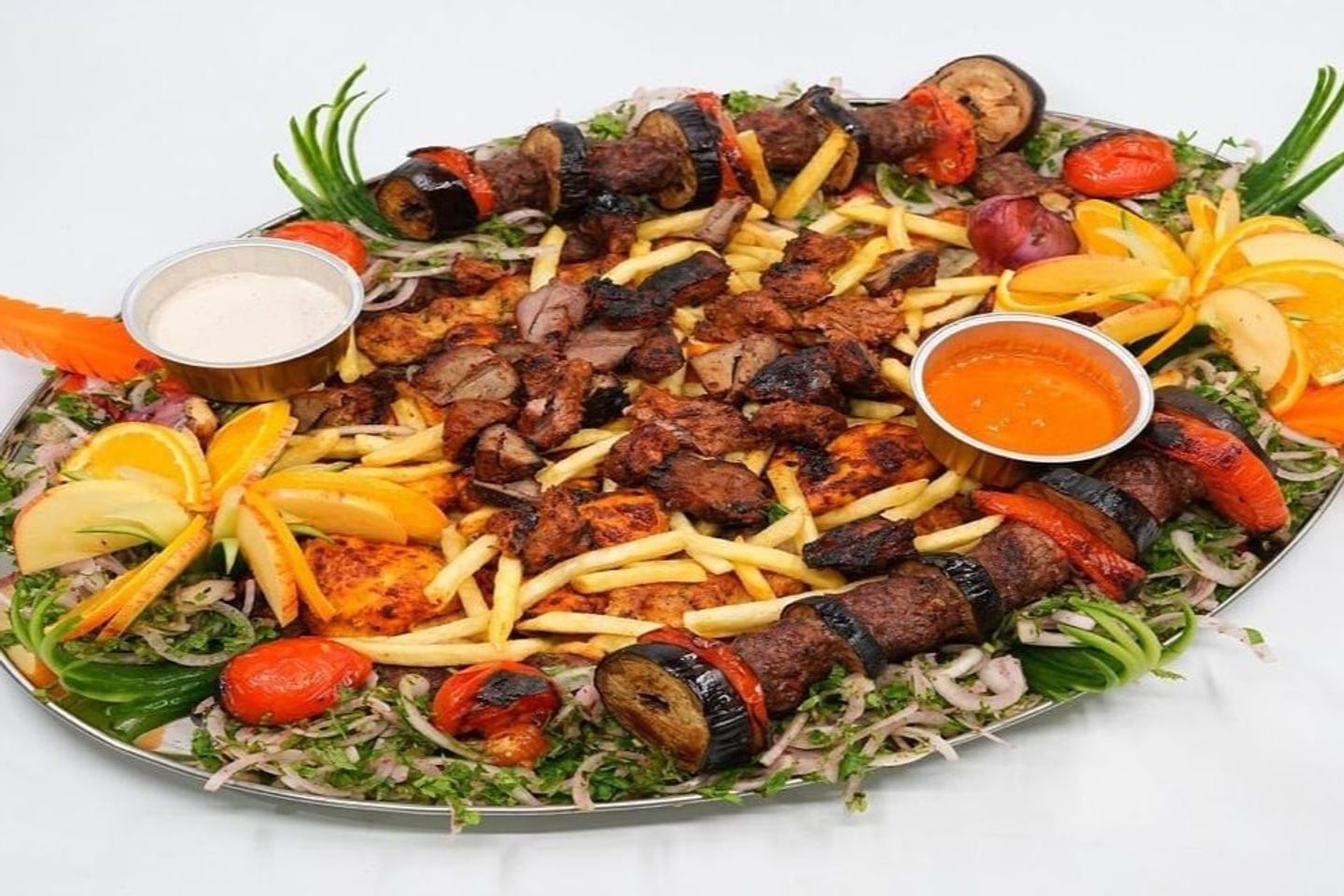 نص كيلو اوصال لحم ستة أسياخ