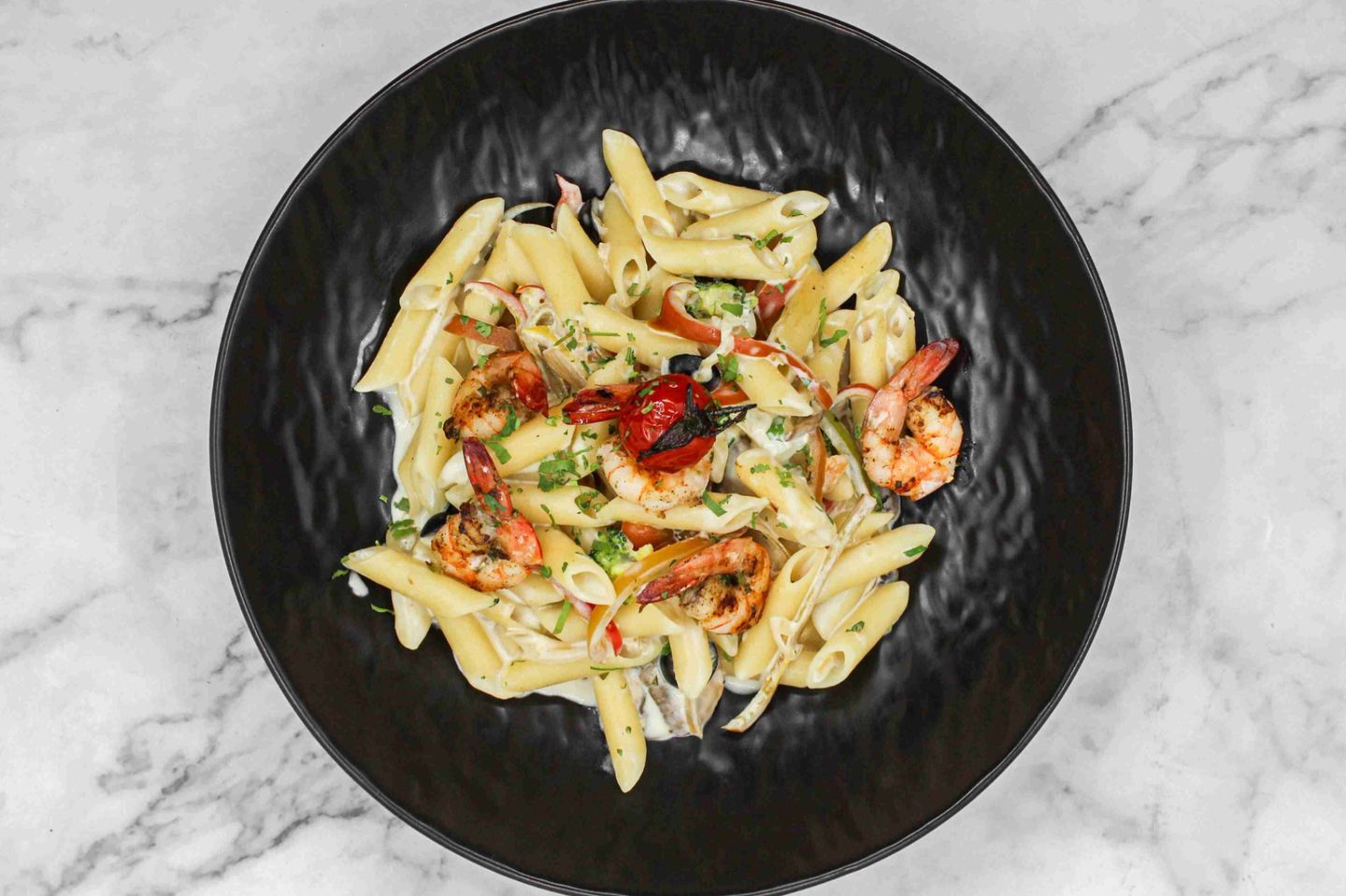 White Pasta With Shrimp