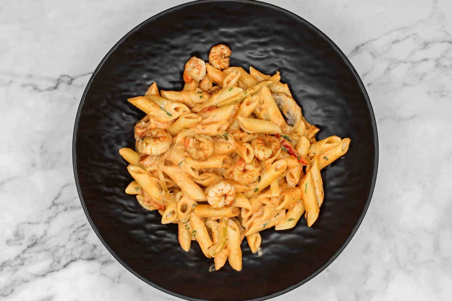 Pink Pasta With Shrimp