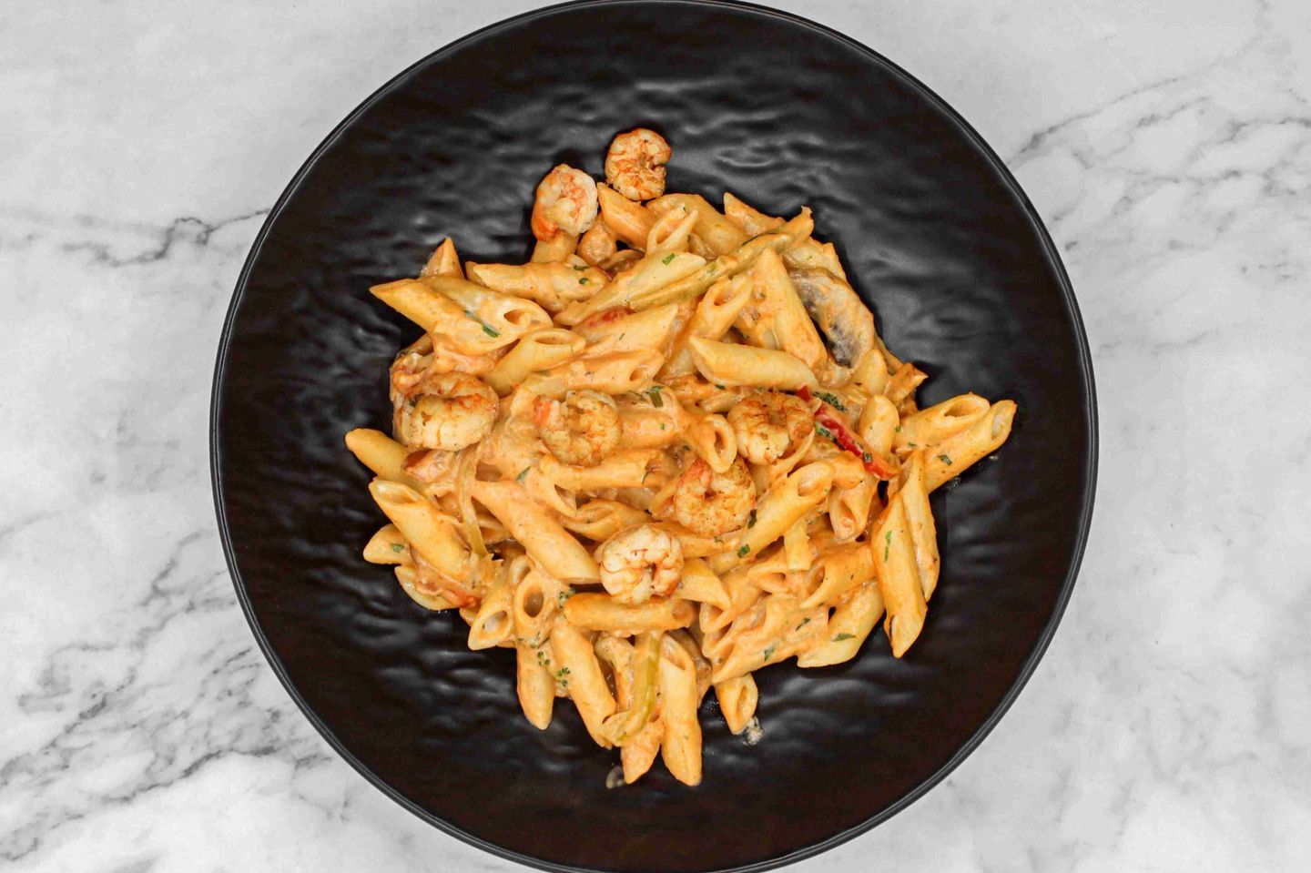Pink Pasta With Shrimp