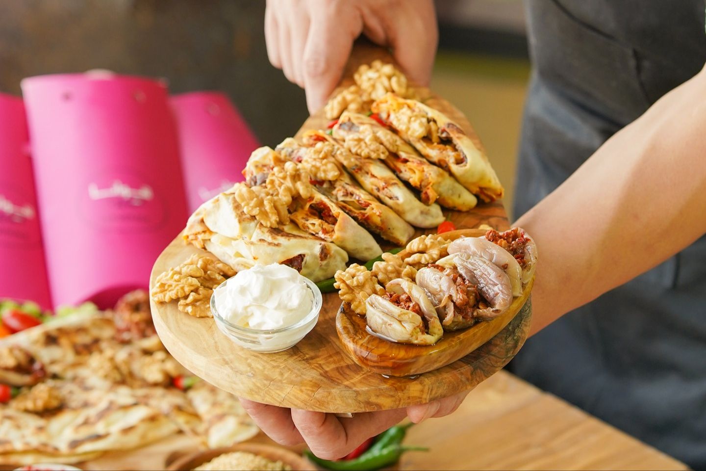 Labneh Pie With Pickled Eggplant