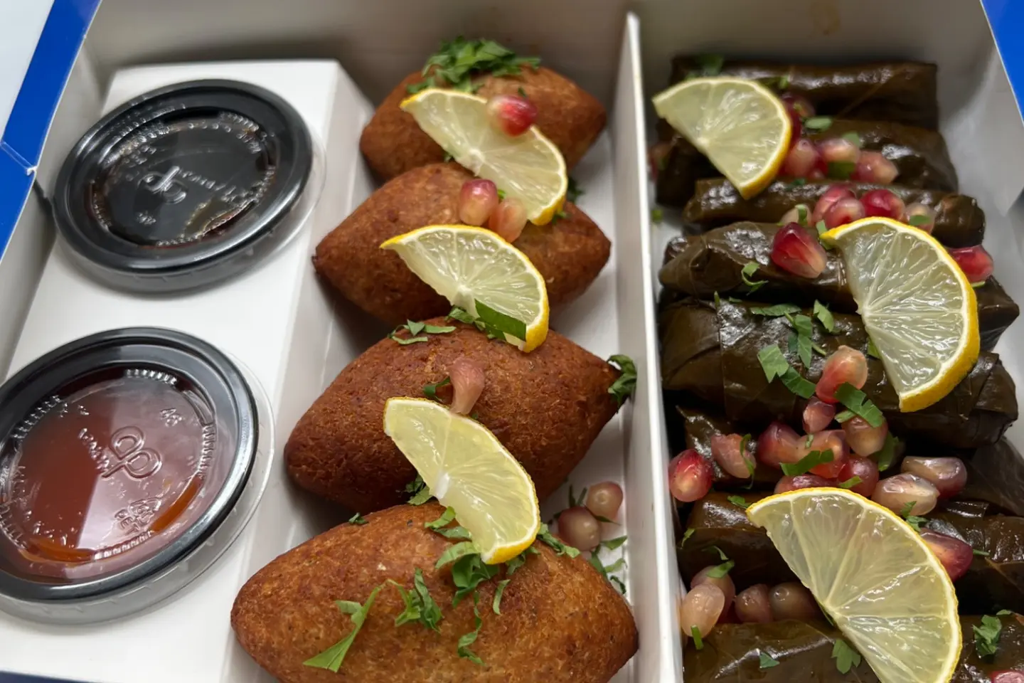 Large Box Of Grape Leaves10piece And Kibbeh4piece
