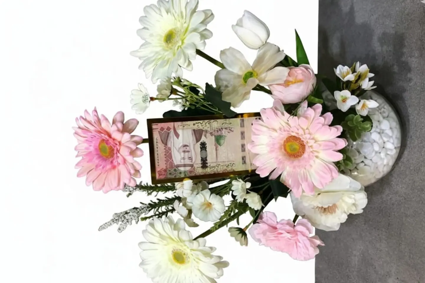 Vase For Newborn With Artificial Roses