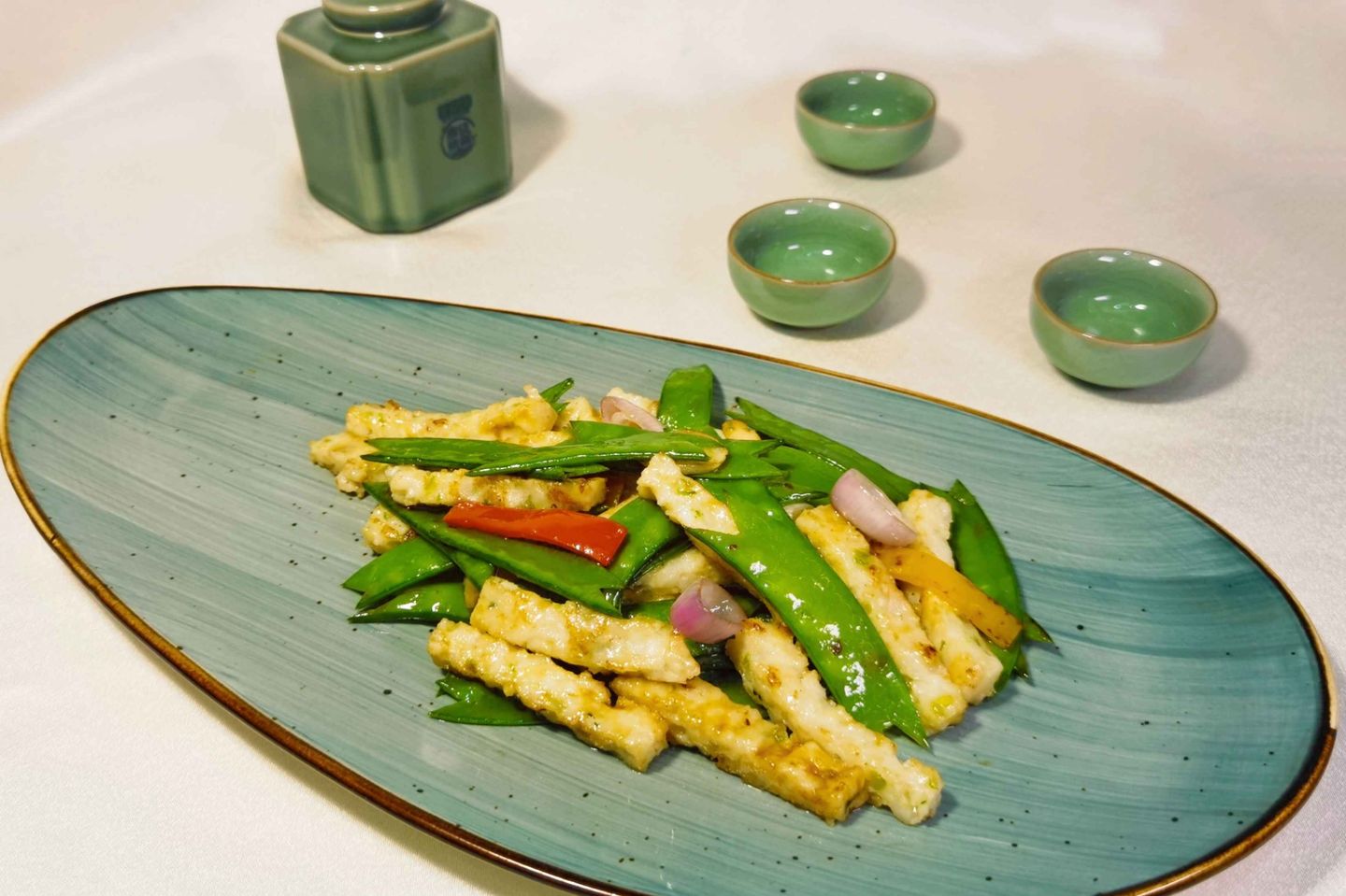 F11 Stir Fried Snow Peas With Cuttlefish Strips