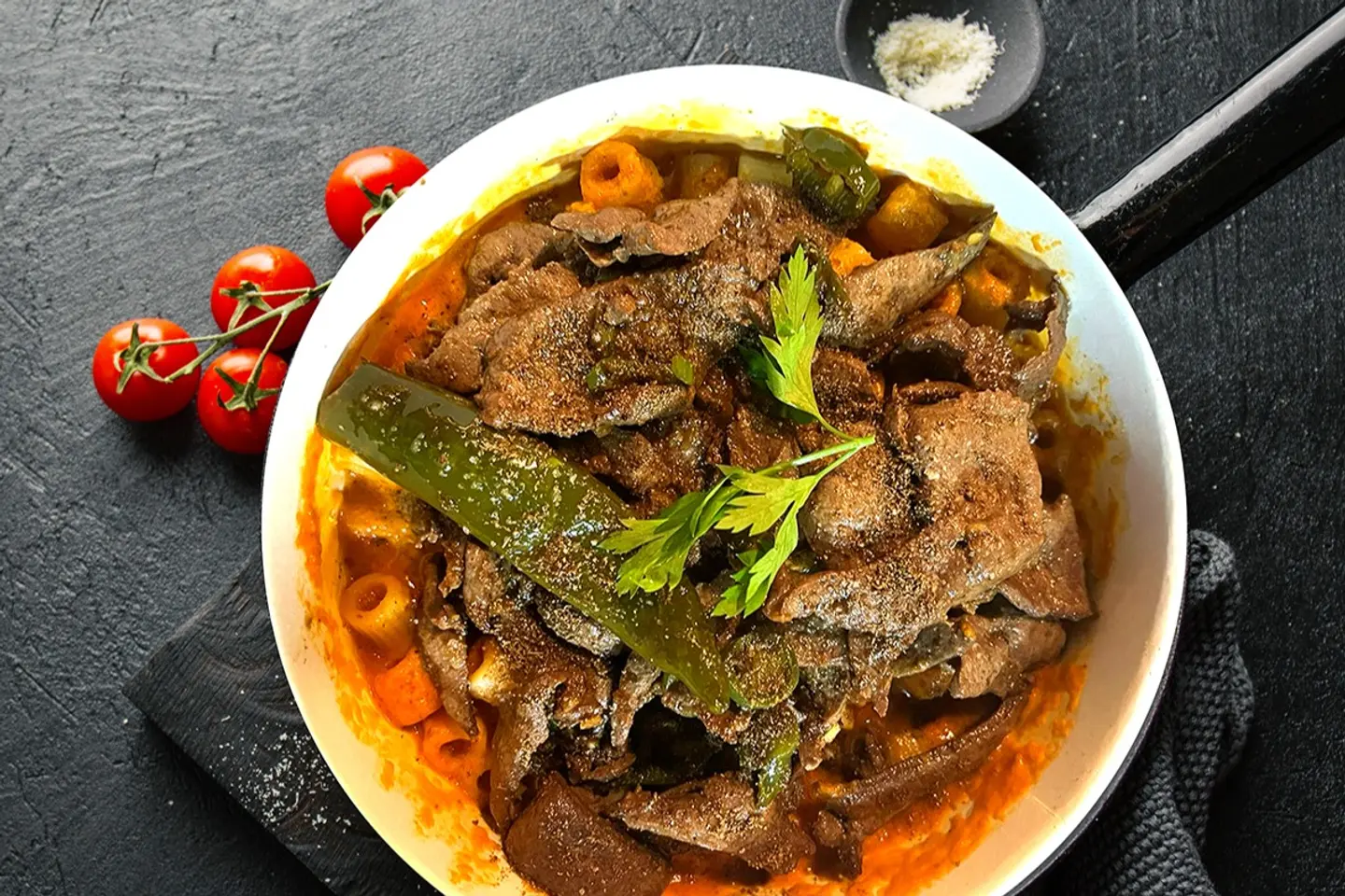 مكرونة بالكبدة