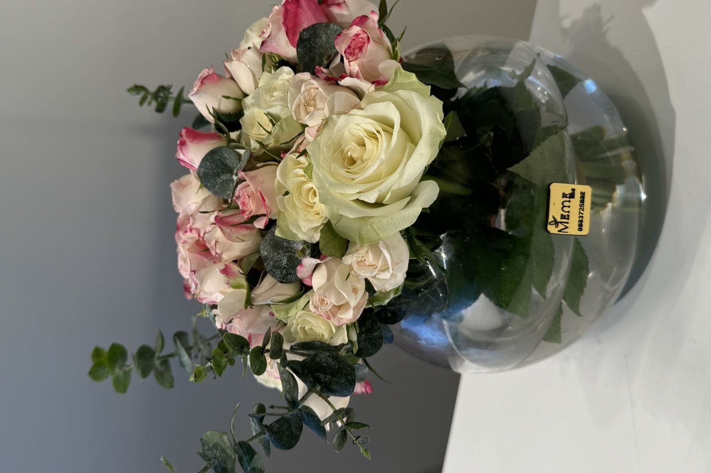 Glass Vase With Roses