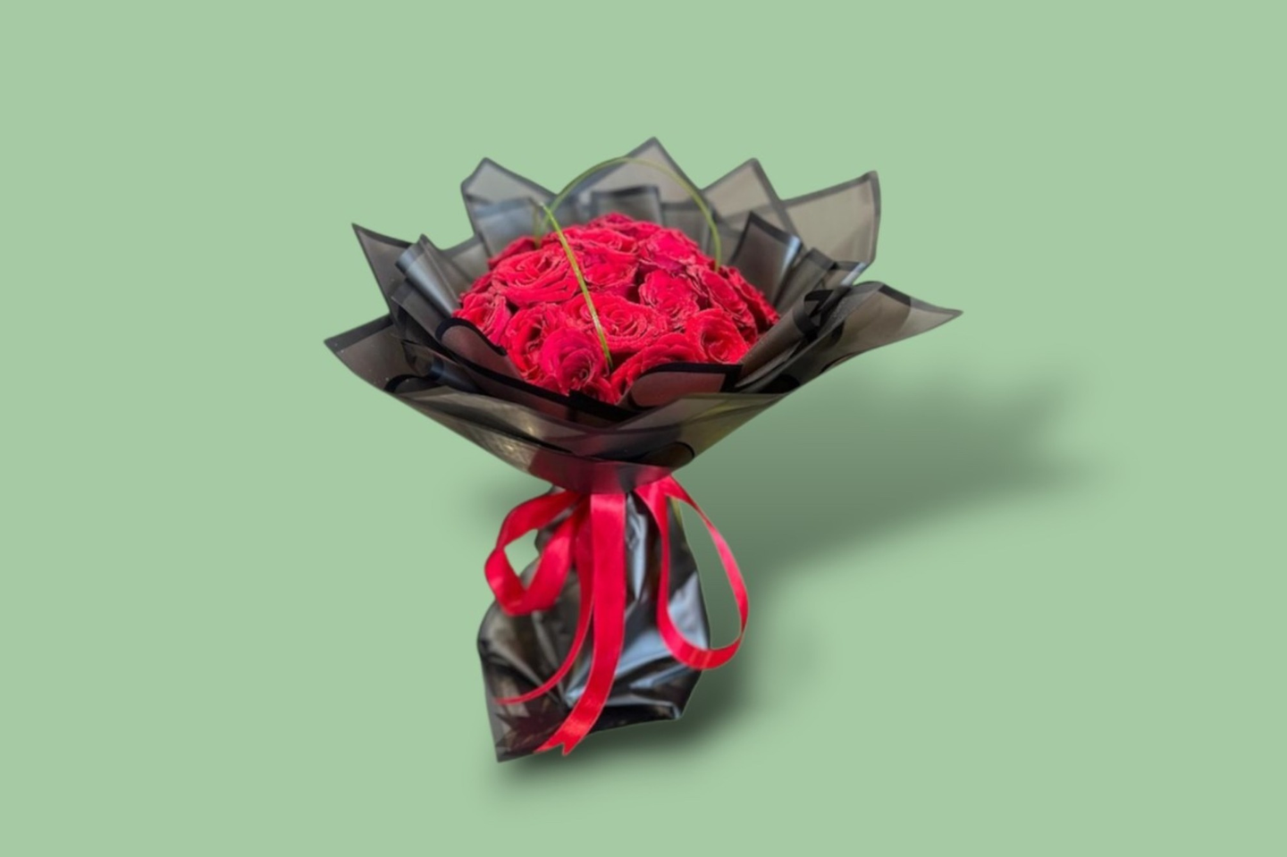 Black And Red Rose Bouquet 55