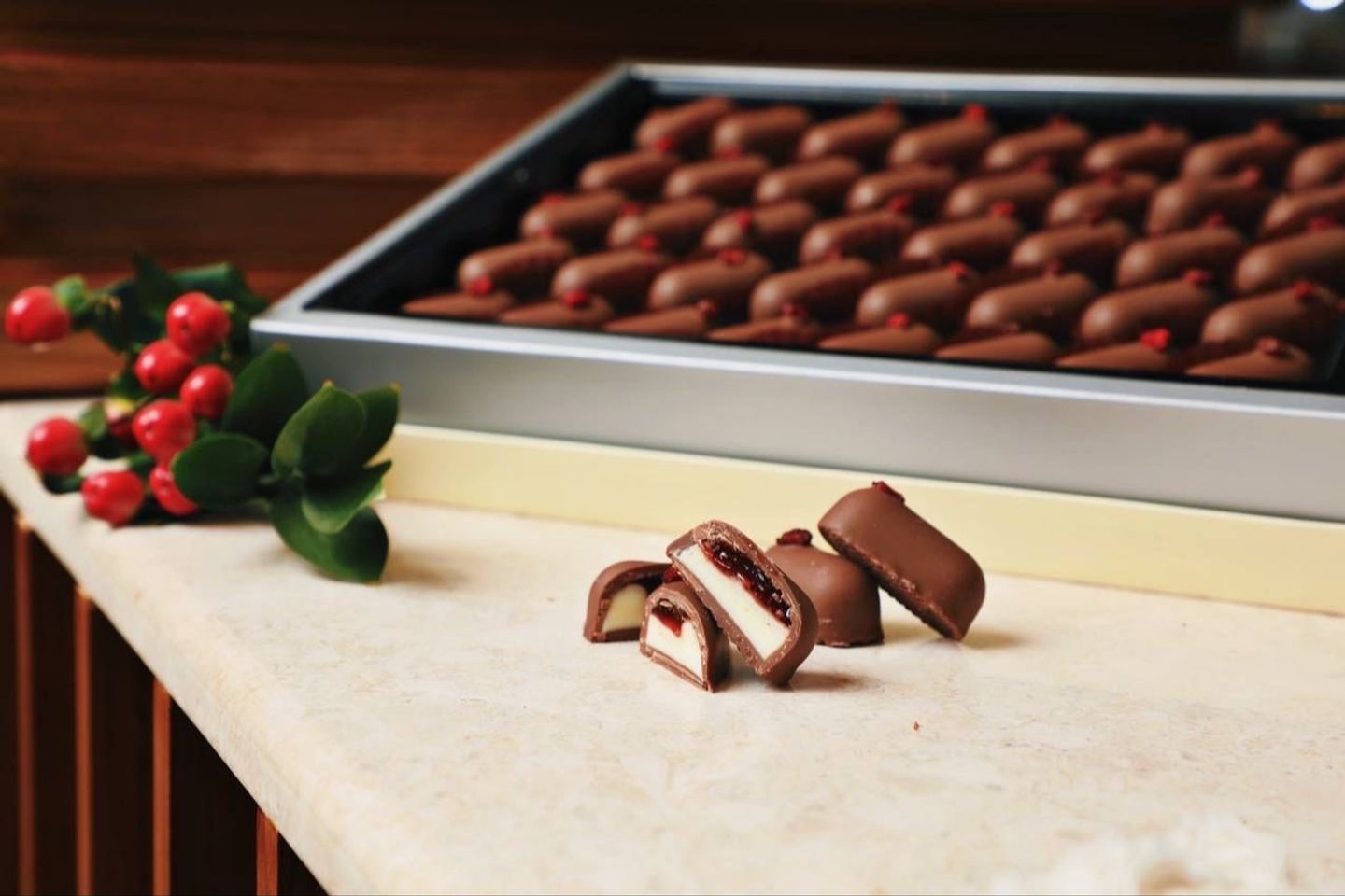 Chocolate Cheese Pomegranate