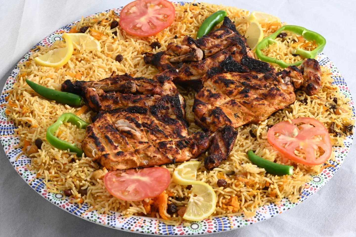 Half Chicken On Charcoal With Rice