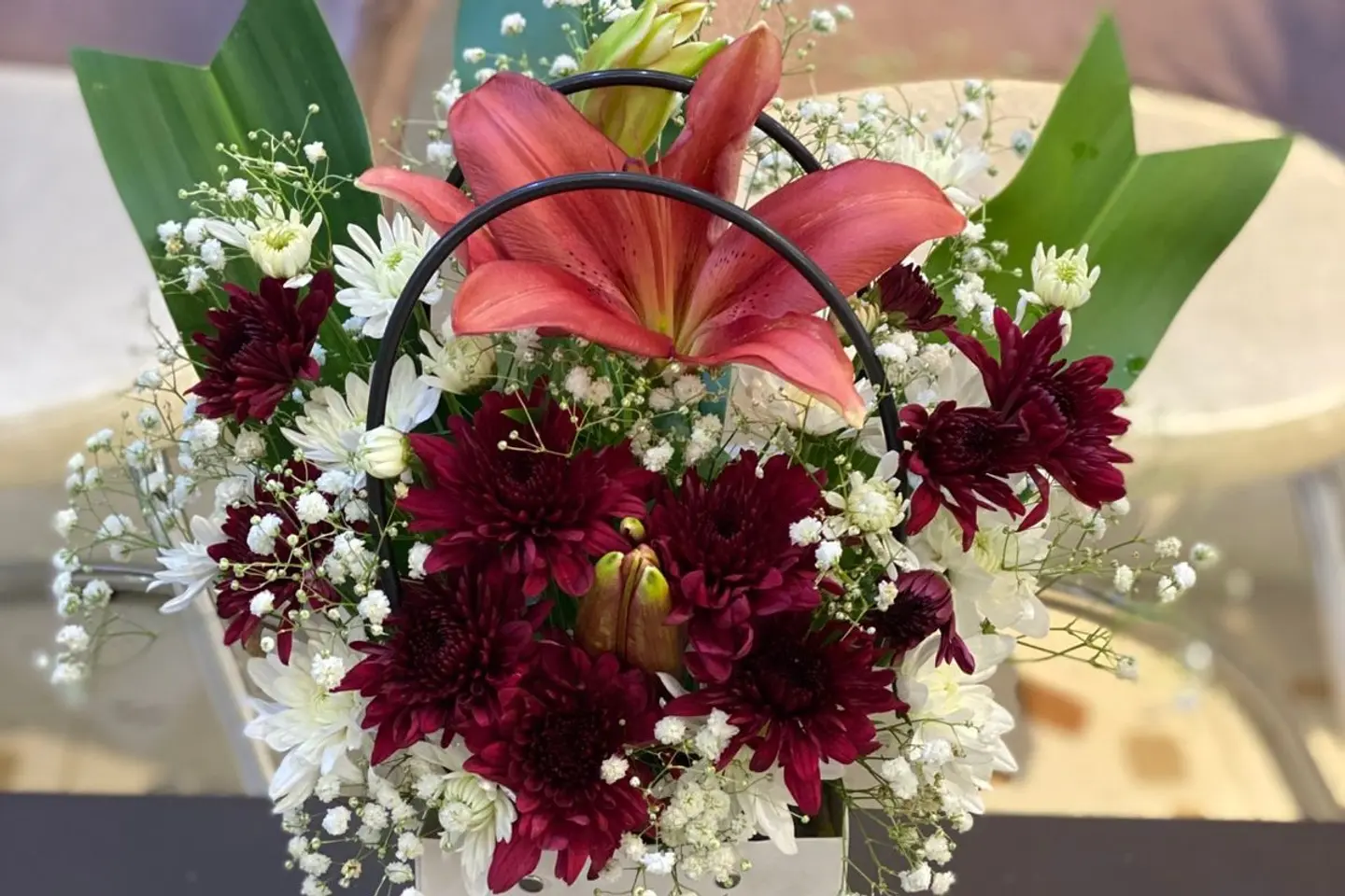 باقة ورد وريحان تسعة