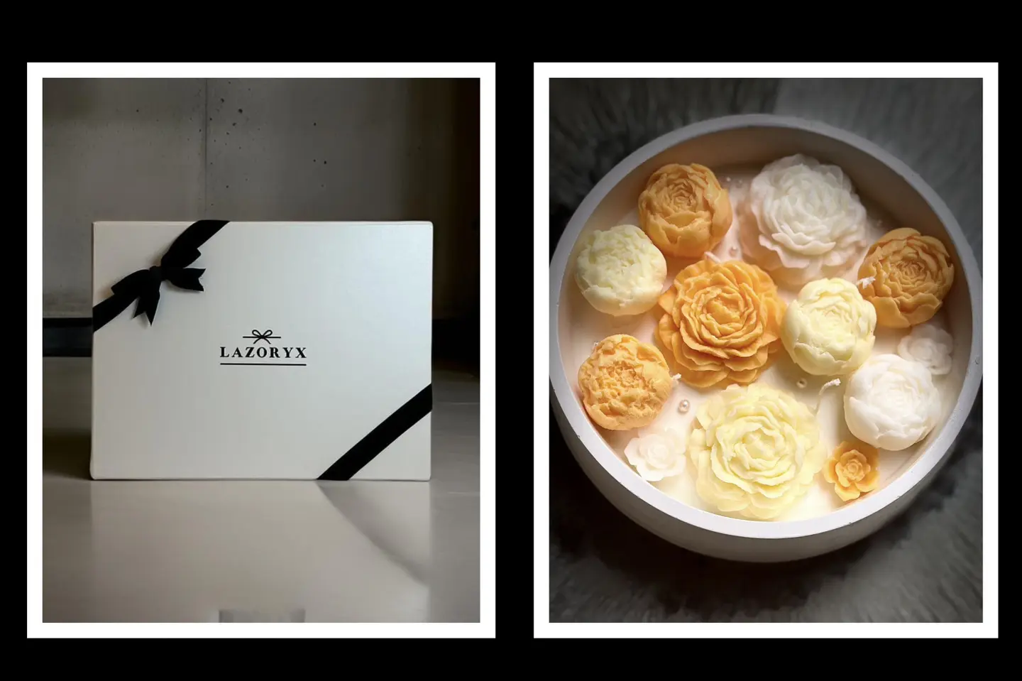 شمعة من الورود بألوان منعشة معطرة في بوكس هدايا فاخر