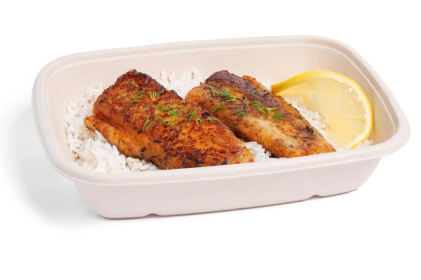 Grilled Fish Fillet With White Rice