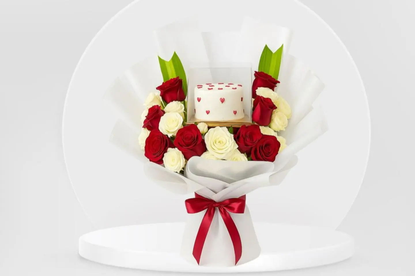 Flower Bouquet And Cake