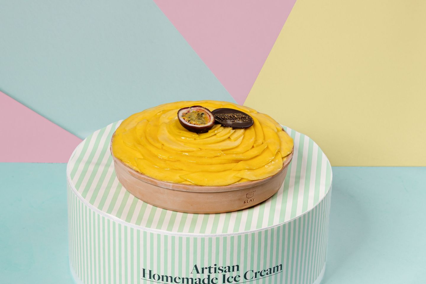 Mango Passion Coconut Ice Cream Cake