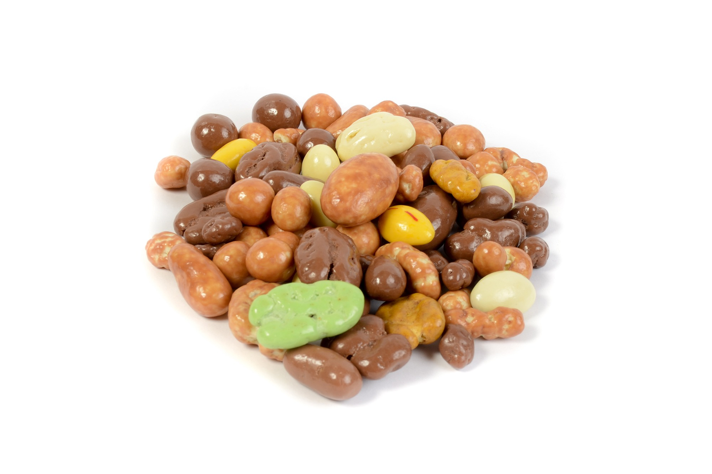 مكسرات مشكلة مغطاة بالشوكولاته البلجيكية الفاخرة