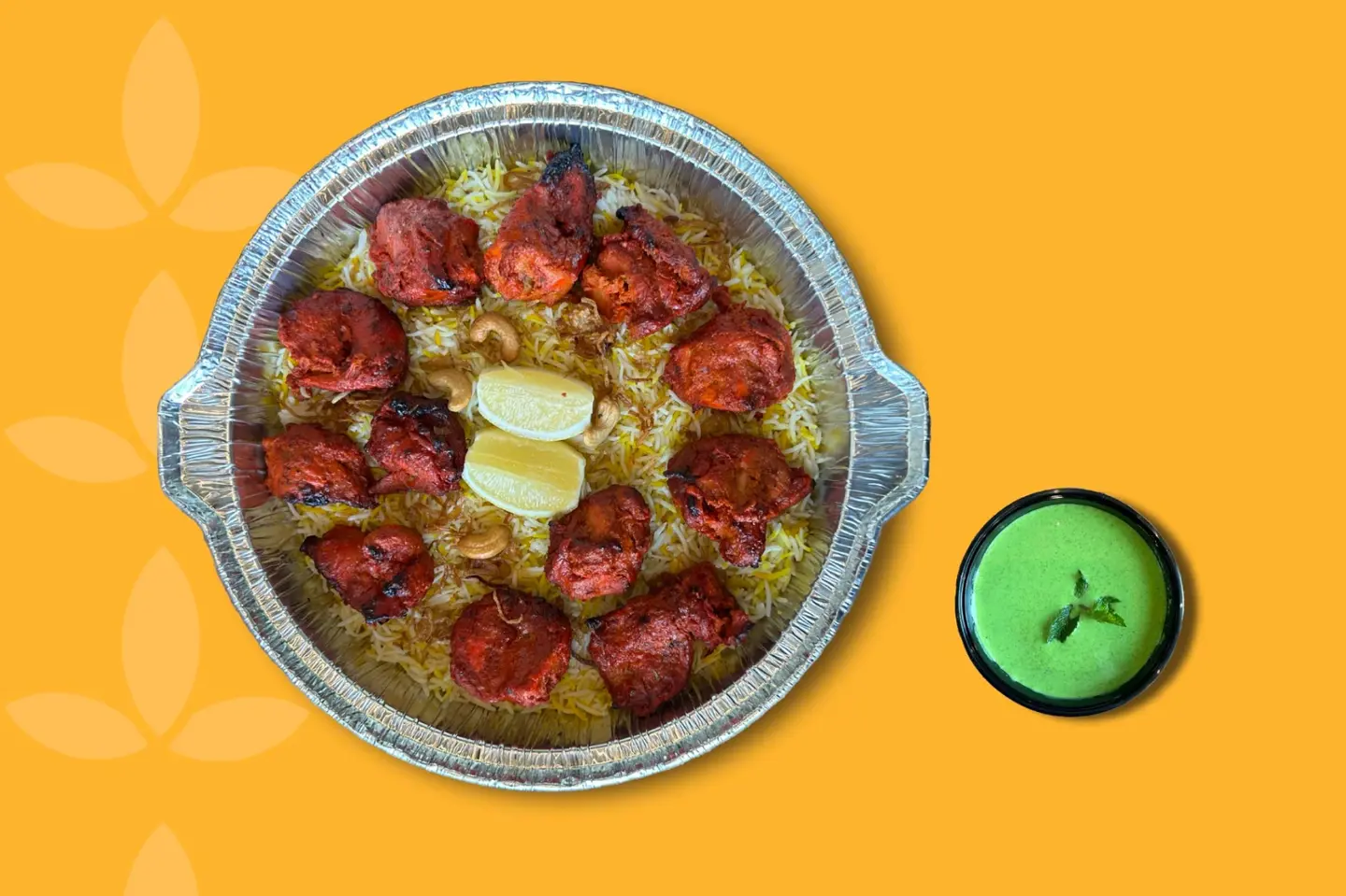 أرز برياني مع دجاج تكا تندوري