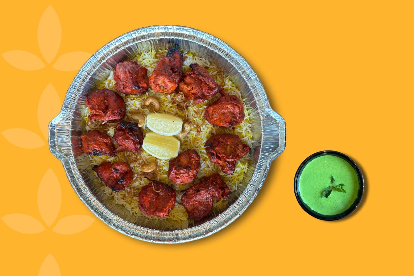 أرز برياني مع دجاج تكا تندوري