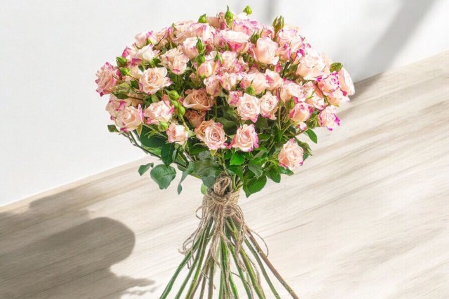 A Bouquet Baby Roses Double Colored Pink