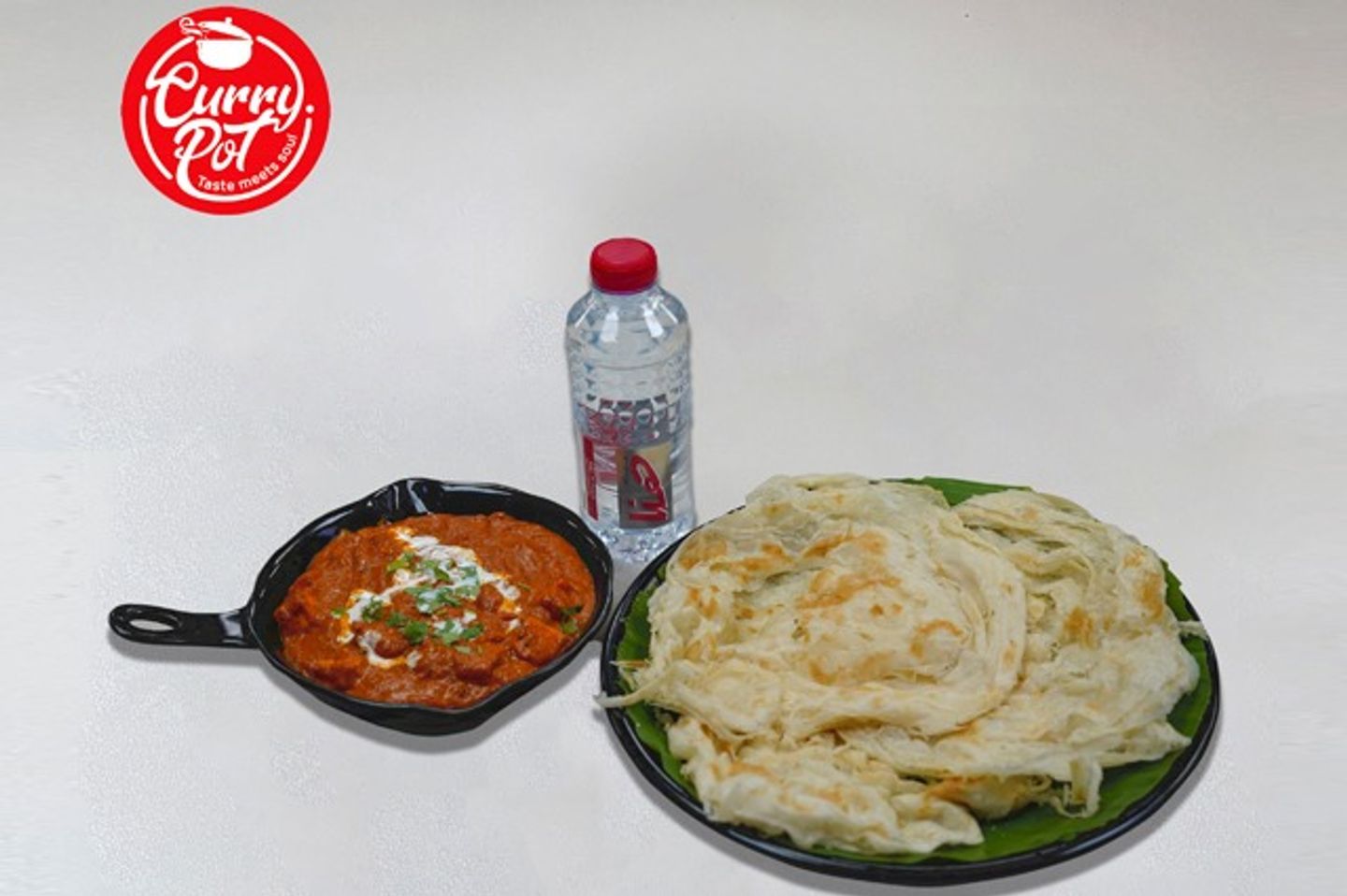 خبز بوروتا (٣ حبة) + زبدة بانير + مياه
