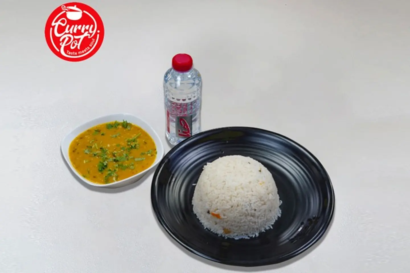 Ghee Rice Dhal Fry +Water