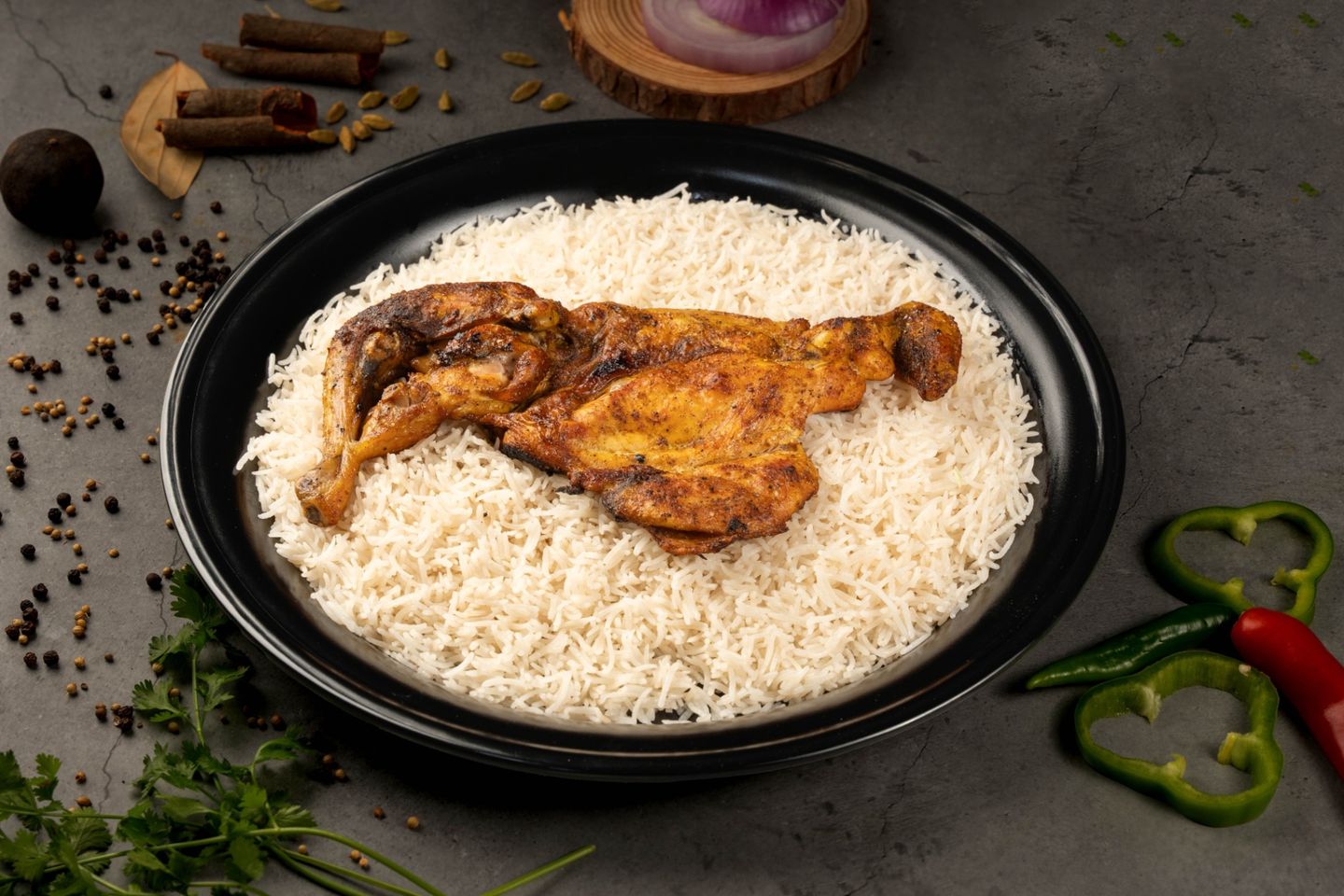 نصف حبة مظبي مع الأرز