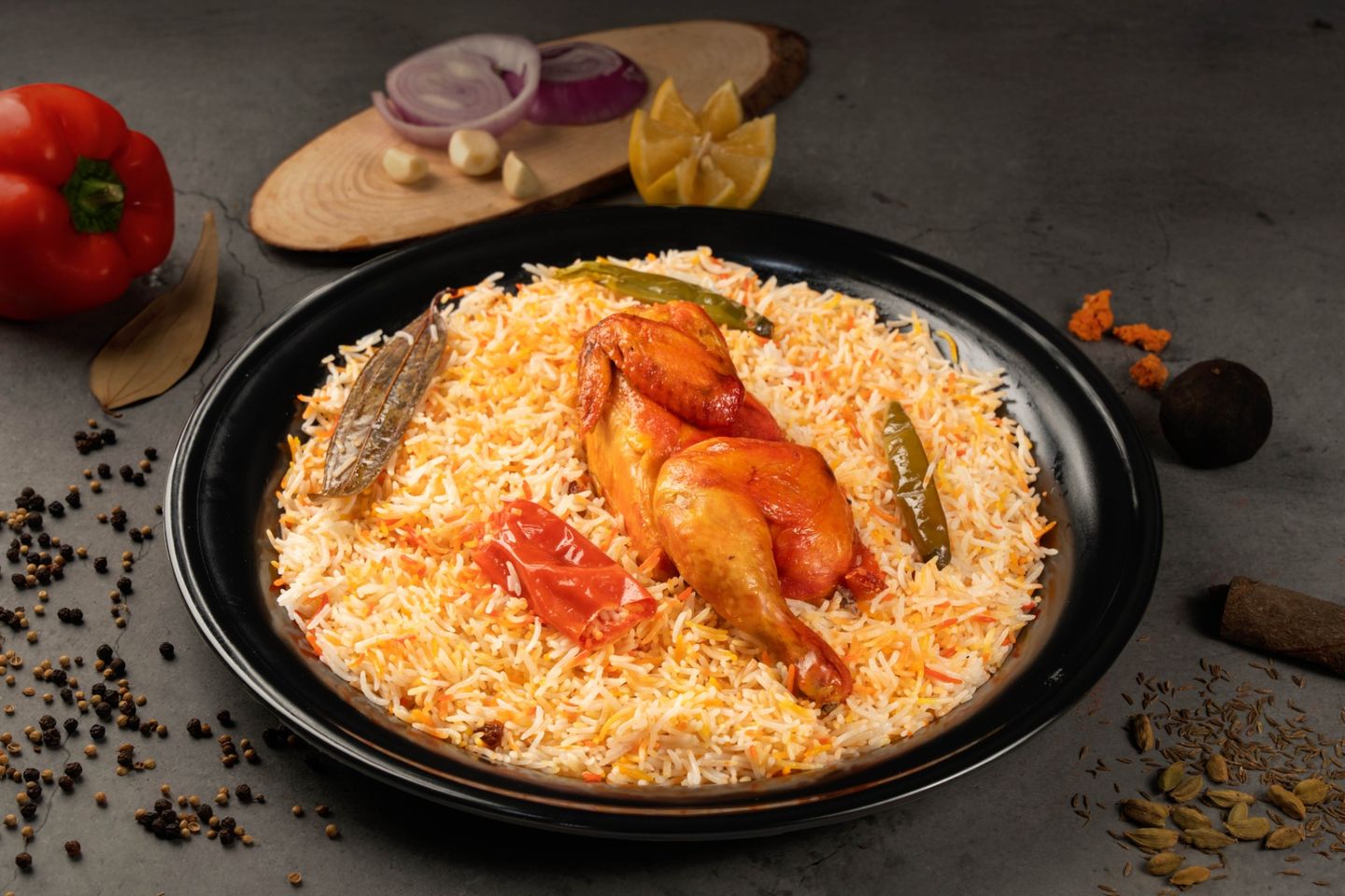 دجاج مندي مع الارز - نص حبة دجاج