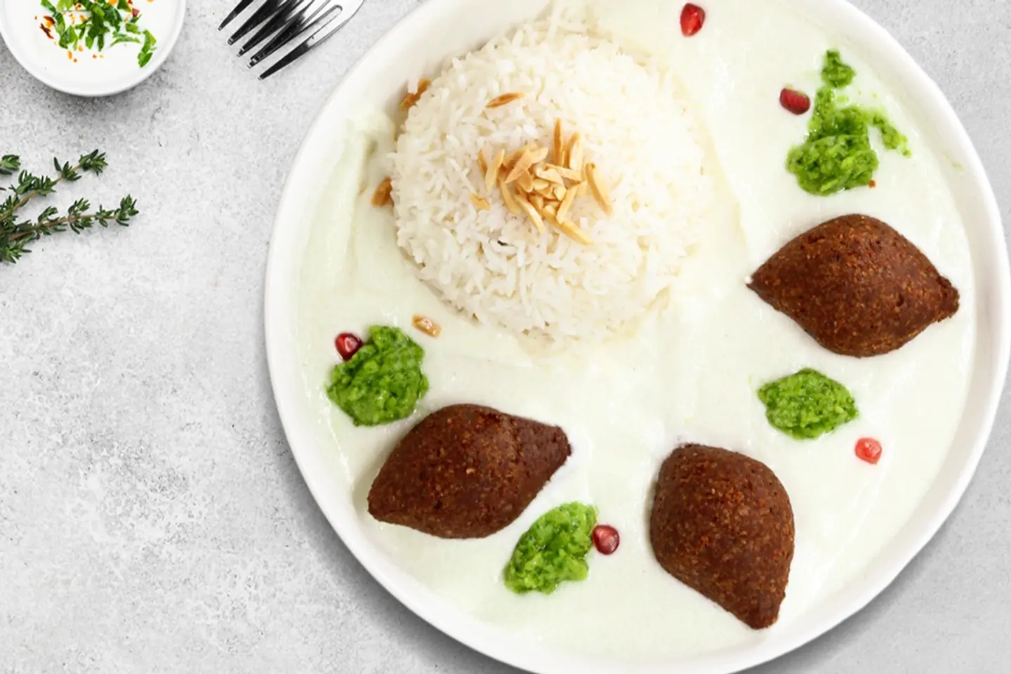 كبة باللبن مع أرز