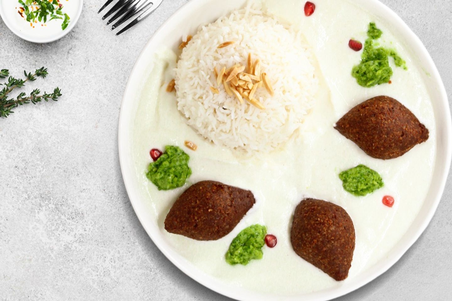 كبة باللبن مع أرز