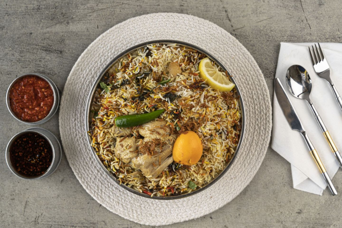 برياني دجاج مع الارز