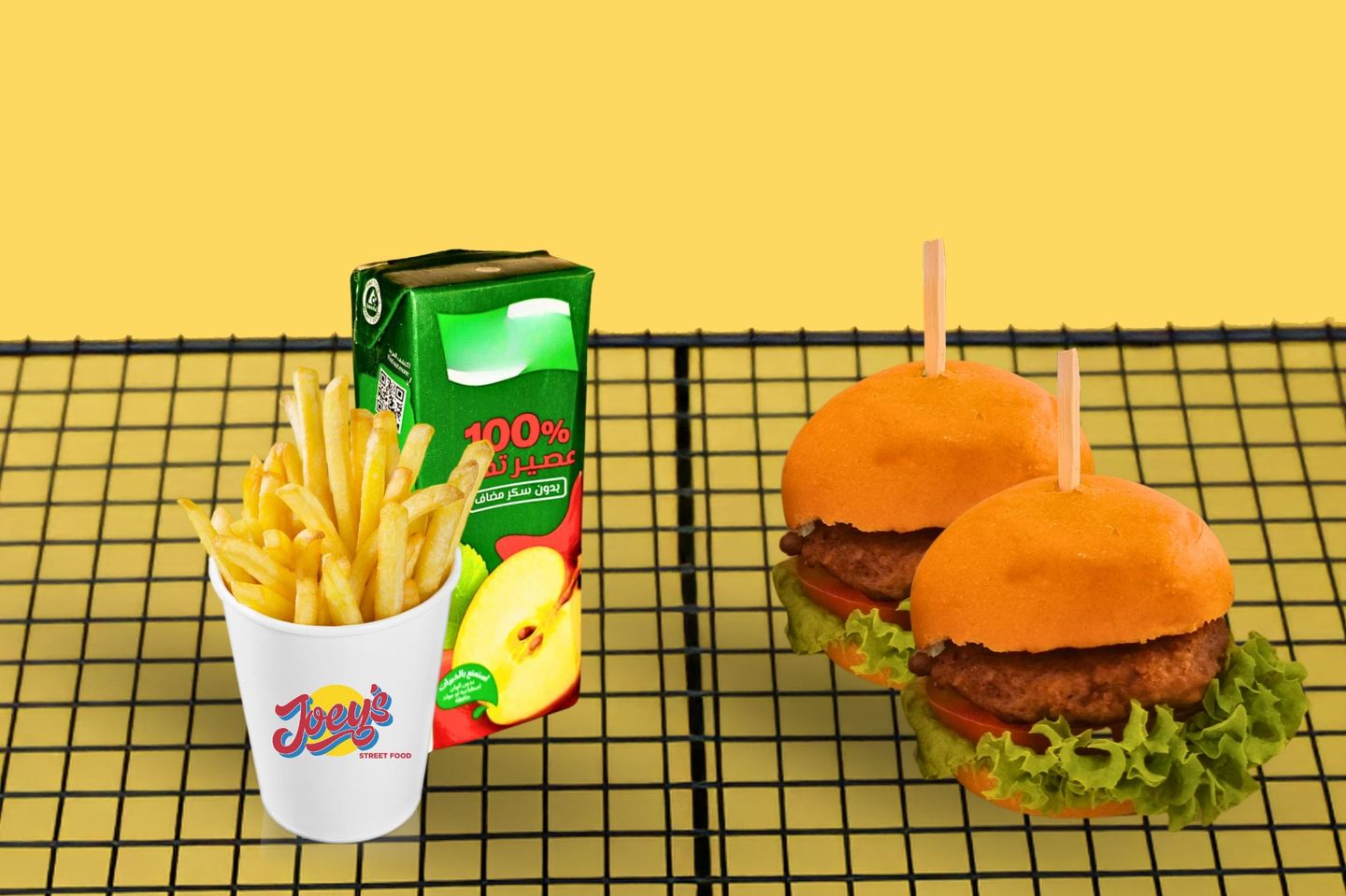 Mini Beef Burgers With Fries And Juice