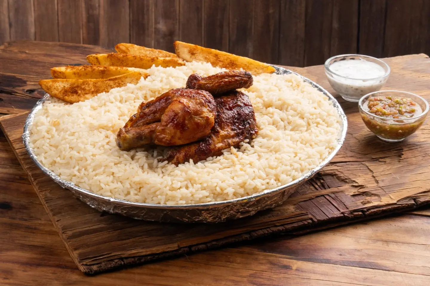 نصف وجبة فروخ بالأرز
