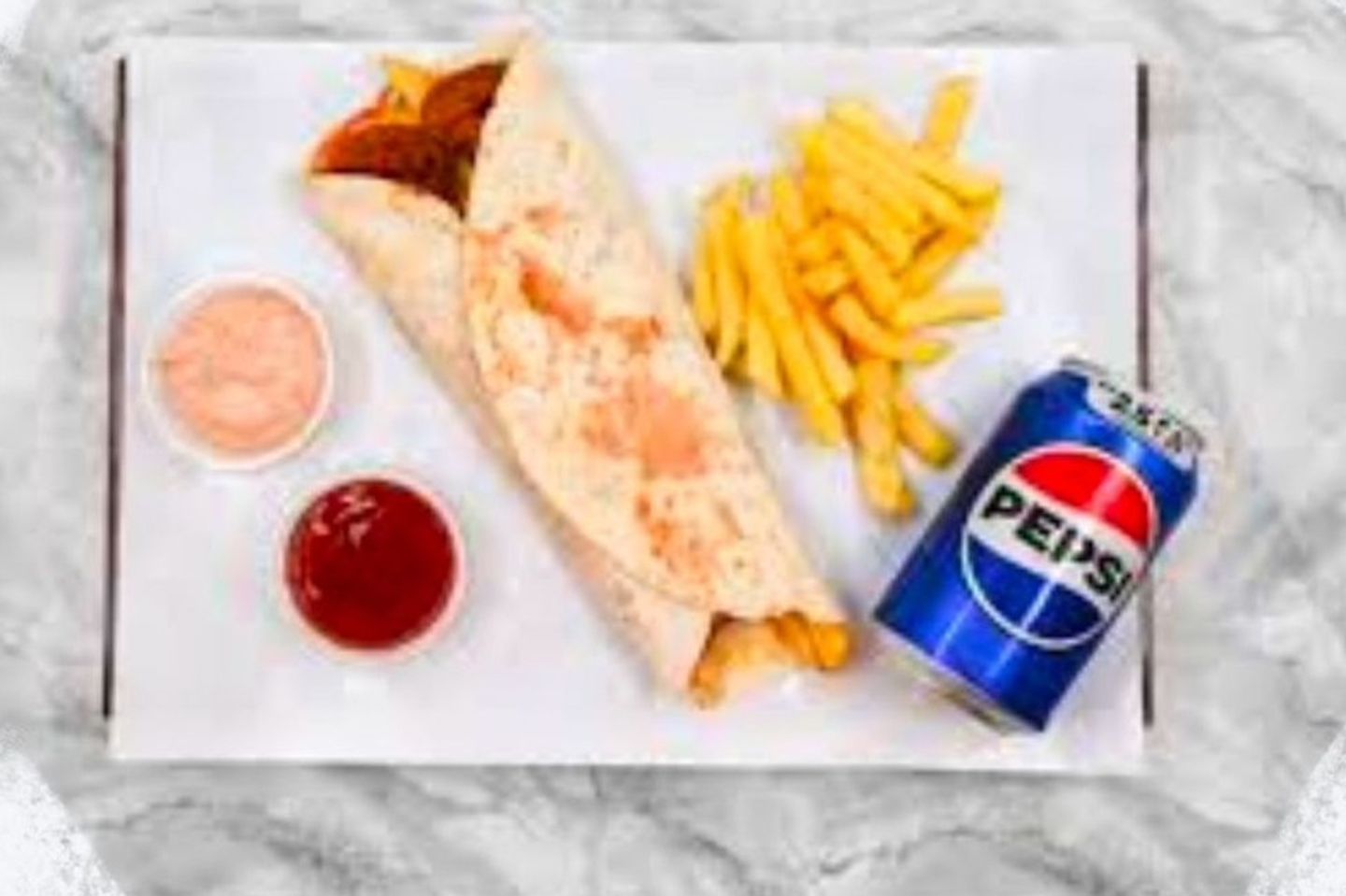 Shawarma Sandwich With Pepsi
