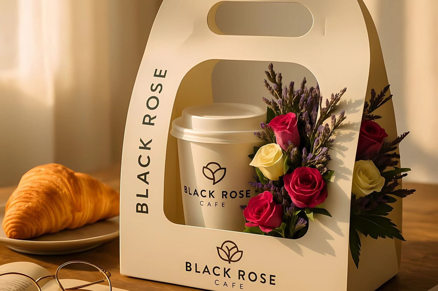Ice Macchiato With Roses With A Large Rose Holder