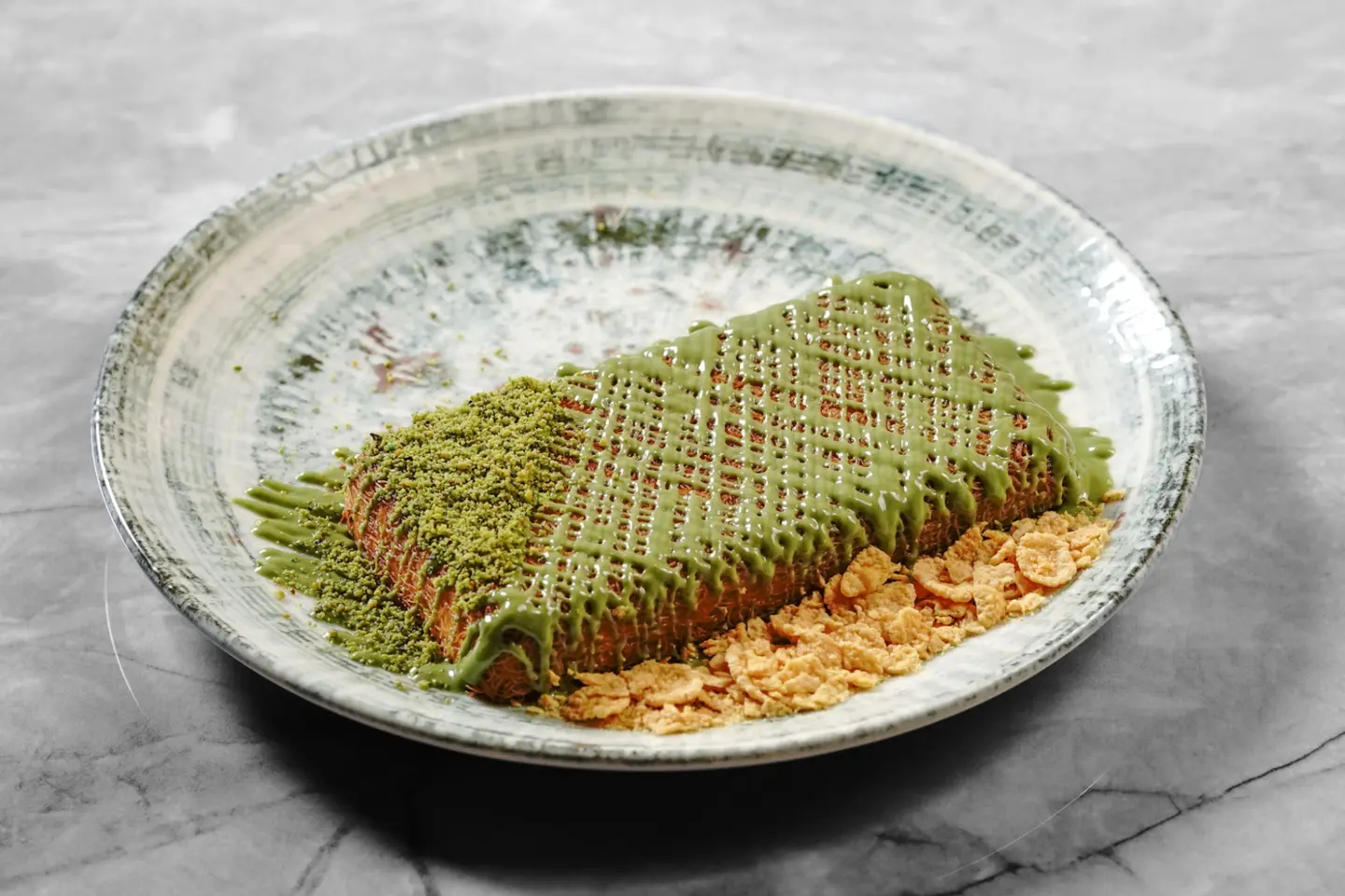 Kunafa With Cream And Pistachio