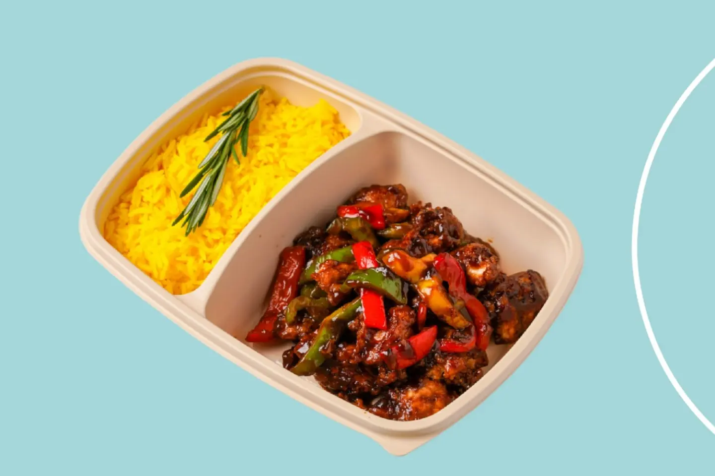 Szechuan Chicken With Yellow Rice