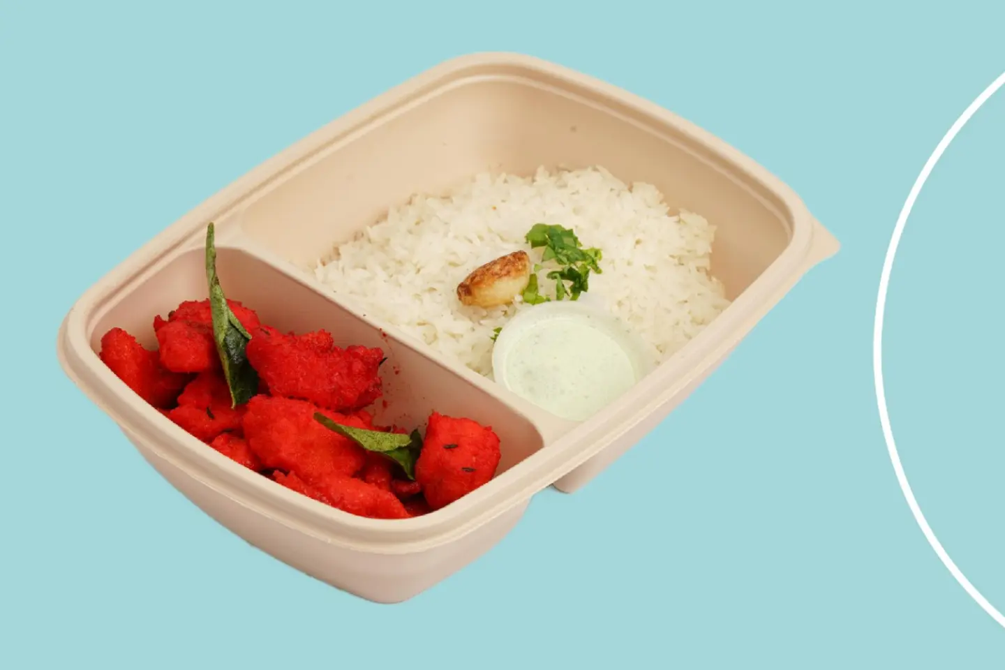 Indian Chicken 65 With White Rice
