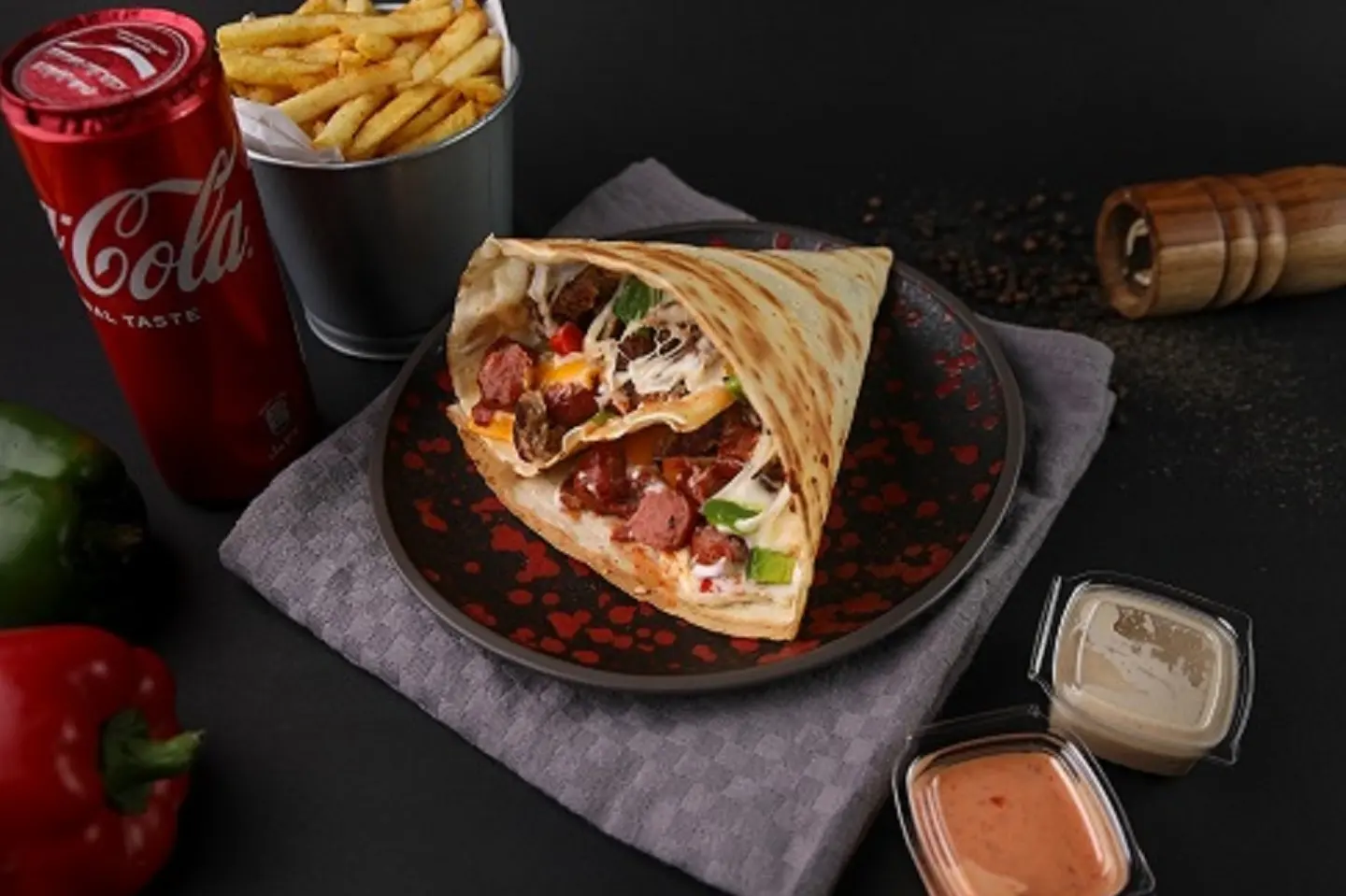Chicken Shish Crepe Meal