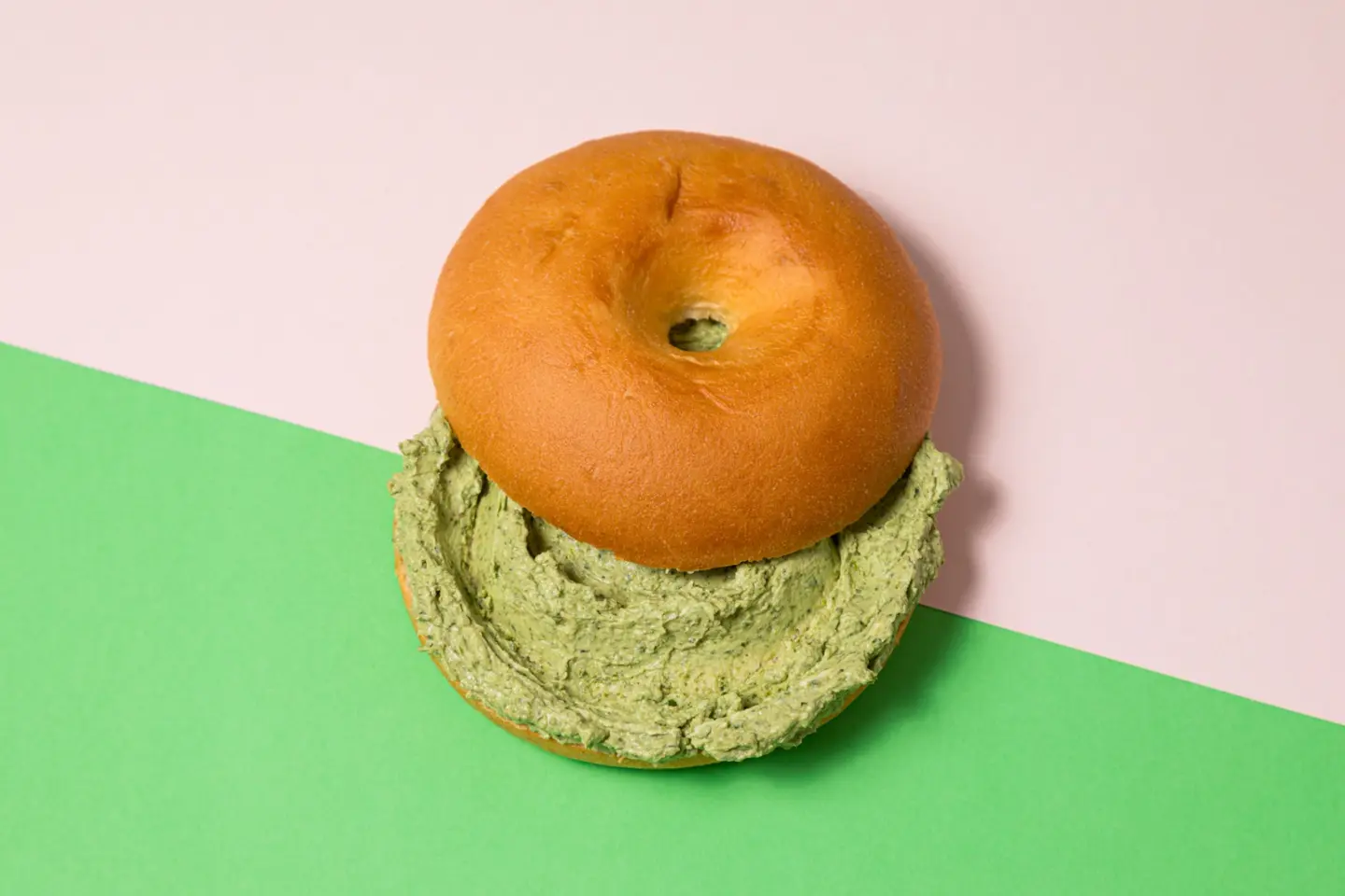 Pesto Cream Cheese Bagel