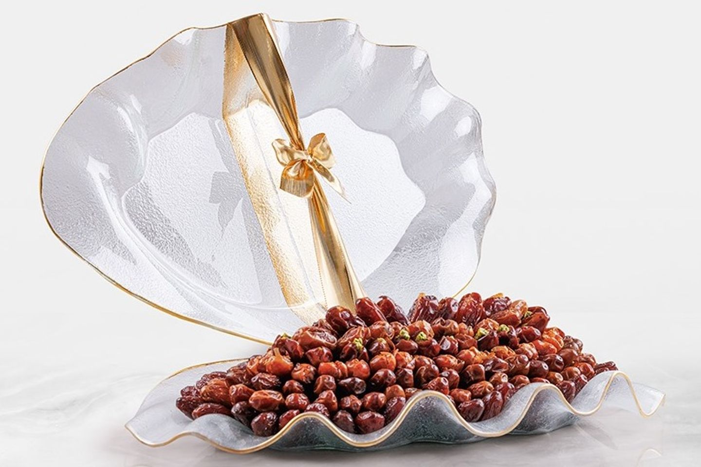 Shell Shaped Glass Tray Medium