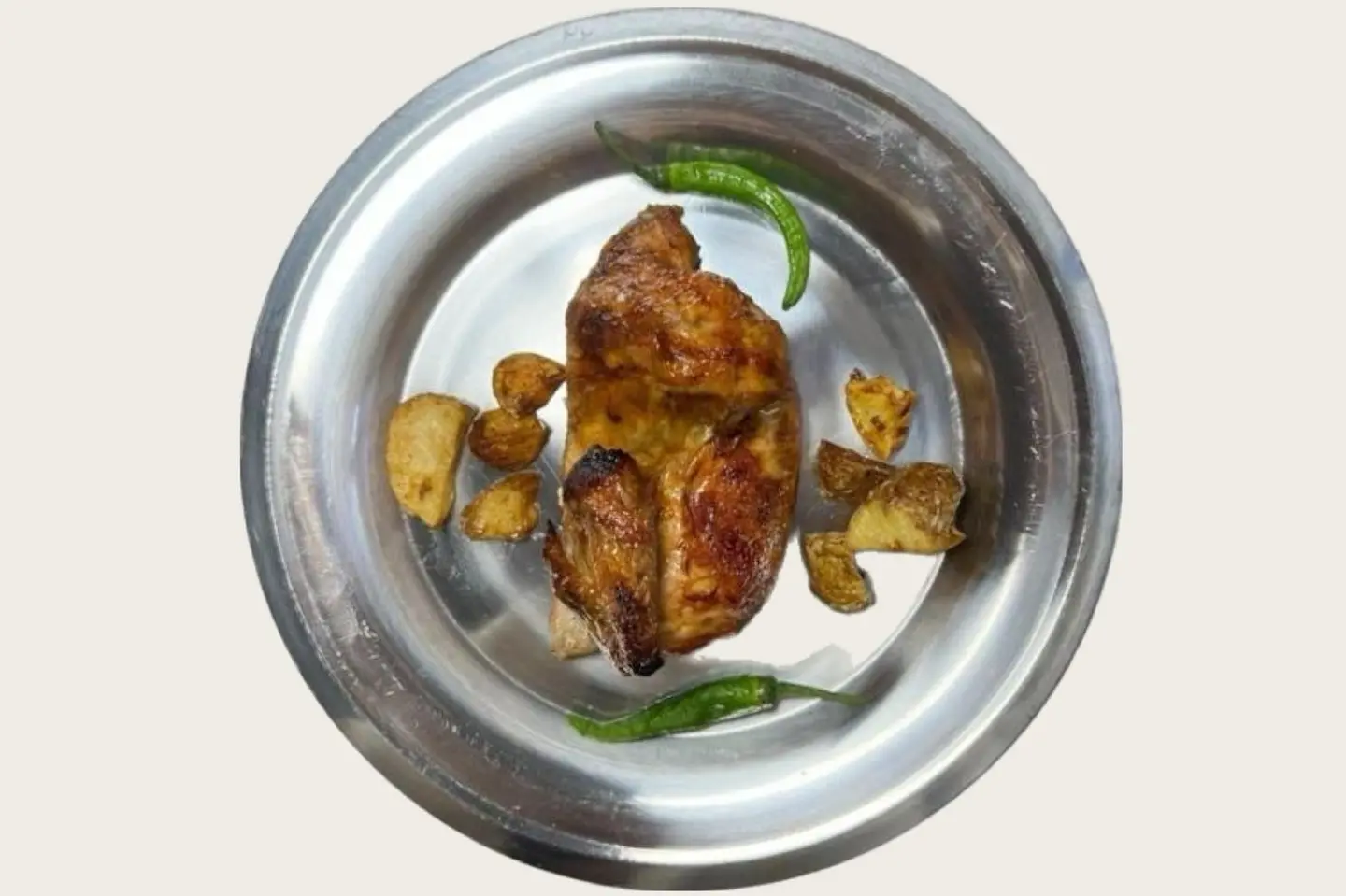 نص حبة دجاج شواية سادة