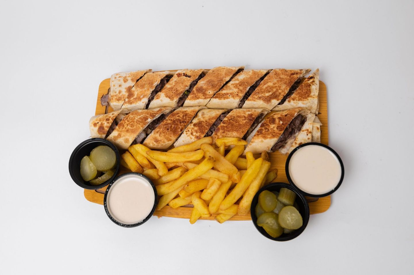 طبق عربي شاورما لحم دبل