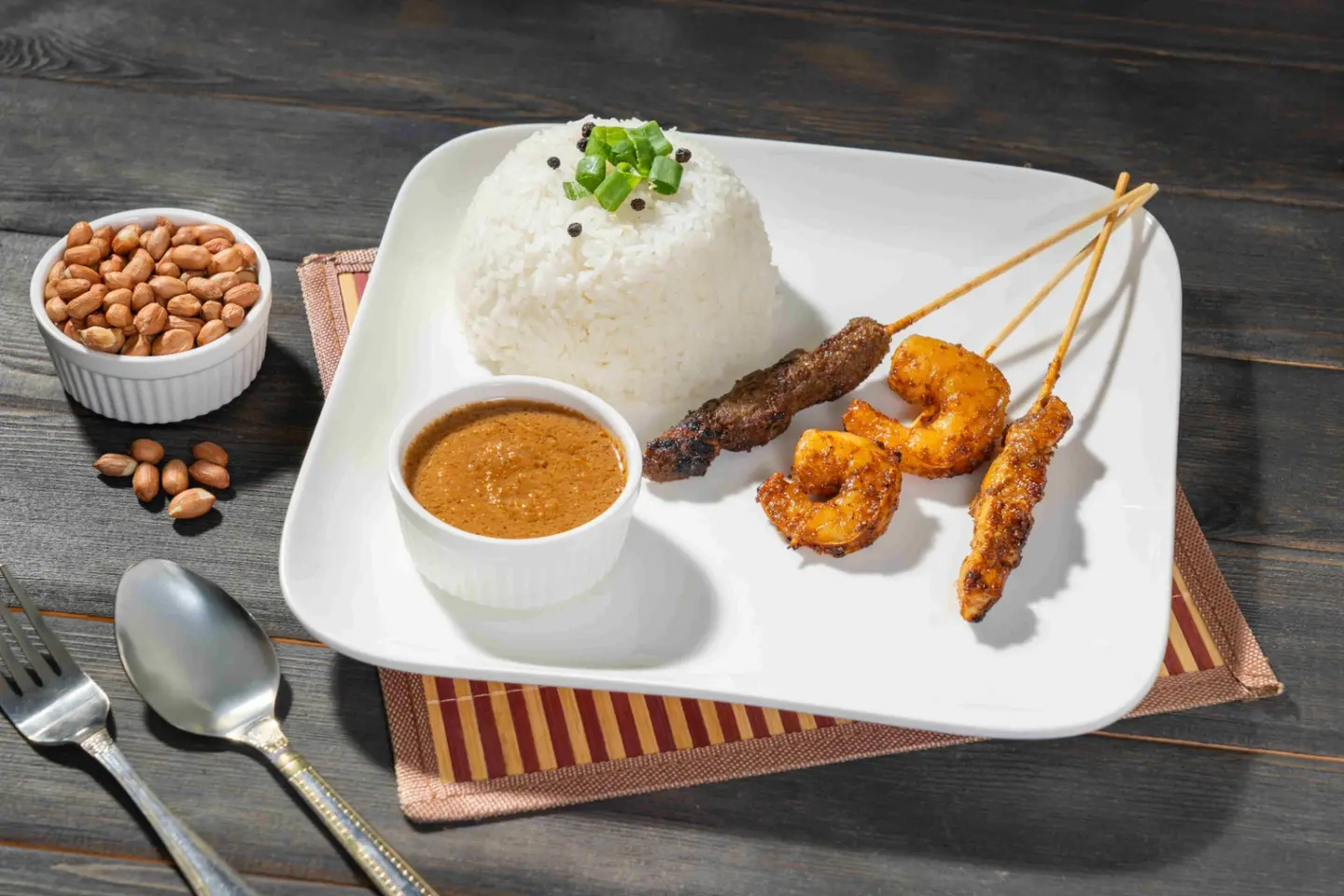 Chicken Satay With Rice