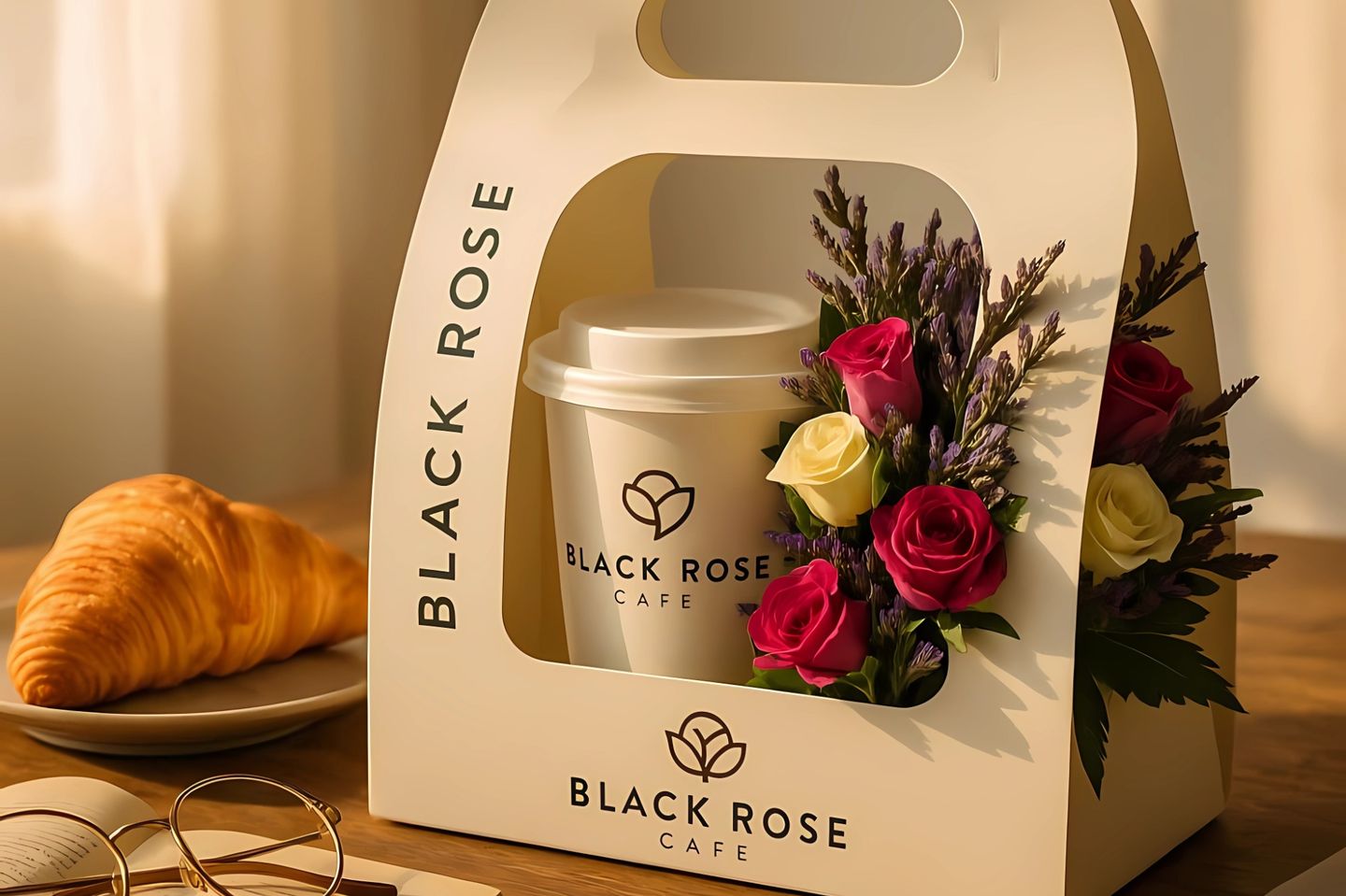 Cold Mocha Coffee With A Large Rose Holder