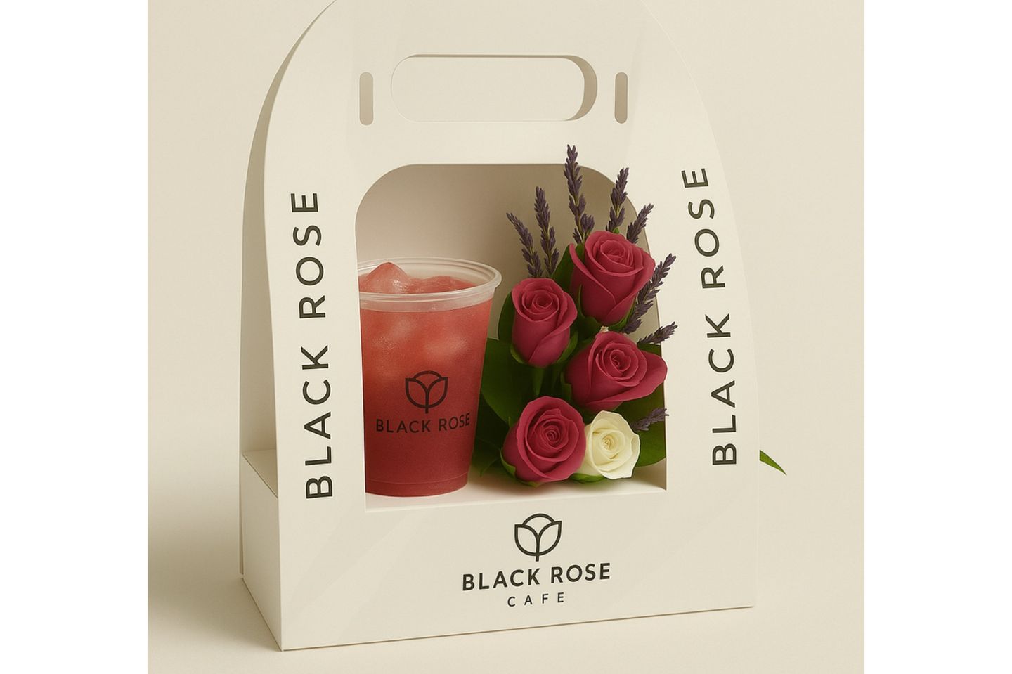 Watermelon Flavored Mojito With Large Rose Holder